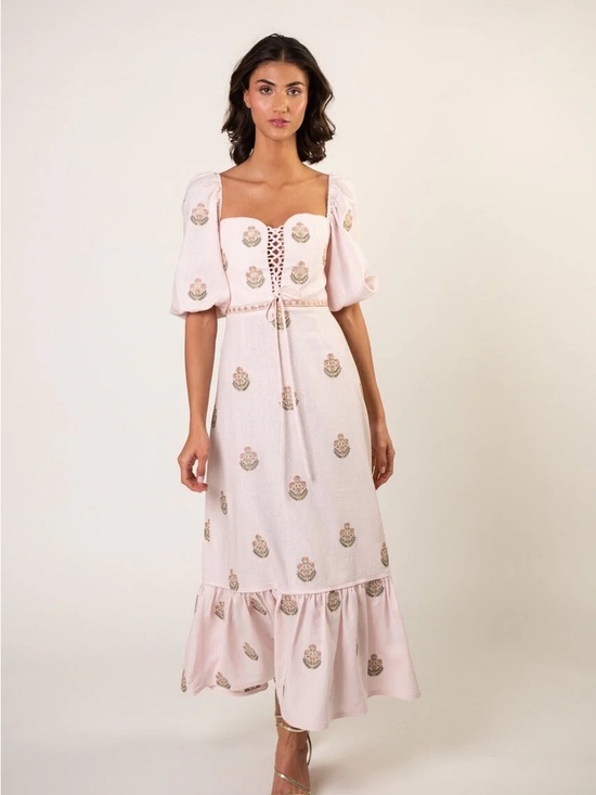Rosewater House Dresses & Skirts - ROSEWATER HOUSE MITRA MAXI DRESS in PINK & PINK
